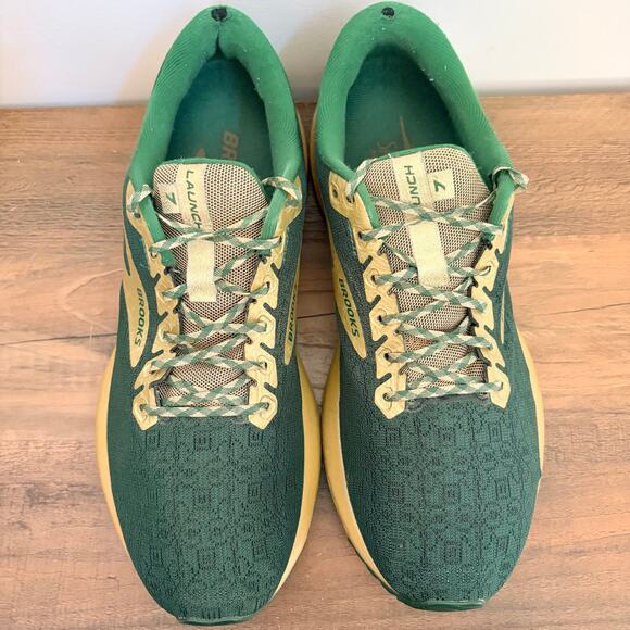 Brooks Launch 7 Run Lucky Women's 11 Green Gold Running Shoes Athletic Gym - Picture 2 of 9